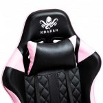 Геймерське крісло KRAKEN HELIOS чорно-рожевий екошкіра-стиль та комфорт для енергійних геймерів - Зображення 8