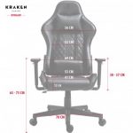 Геймерське крісло KRAKEN HELIOS чорно-сріблястий екошкіра - елегантний дизайн та максимальний комфорт - Зображення 5