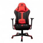 Геймерське крісло KRAKEN HELIOS тканина чорно-червоне - Королівський комфорт та стиль на геймерській арені