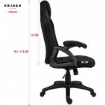Геймерське крісло KRAKEN DRAKON BLACK SERIES з чорною тканиною – Преміальний комфорт та стиль - Зображення 5