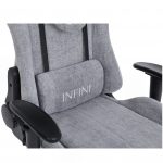 Геймерське крісло INFINI Luxor світло-сіре - Елегантний дизайн і комфорт - Зображення 8