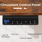 Геймерський стіл електричний Costway 120 x 60 см коричневий - Зображення 4