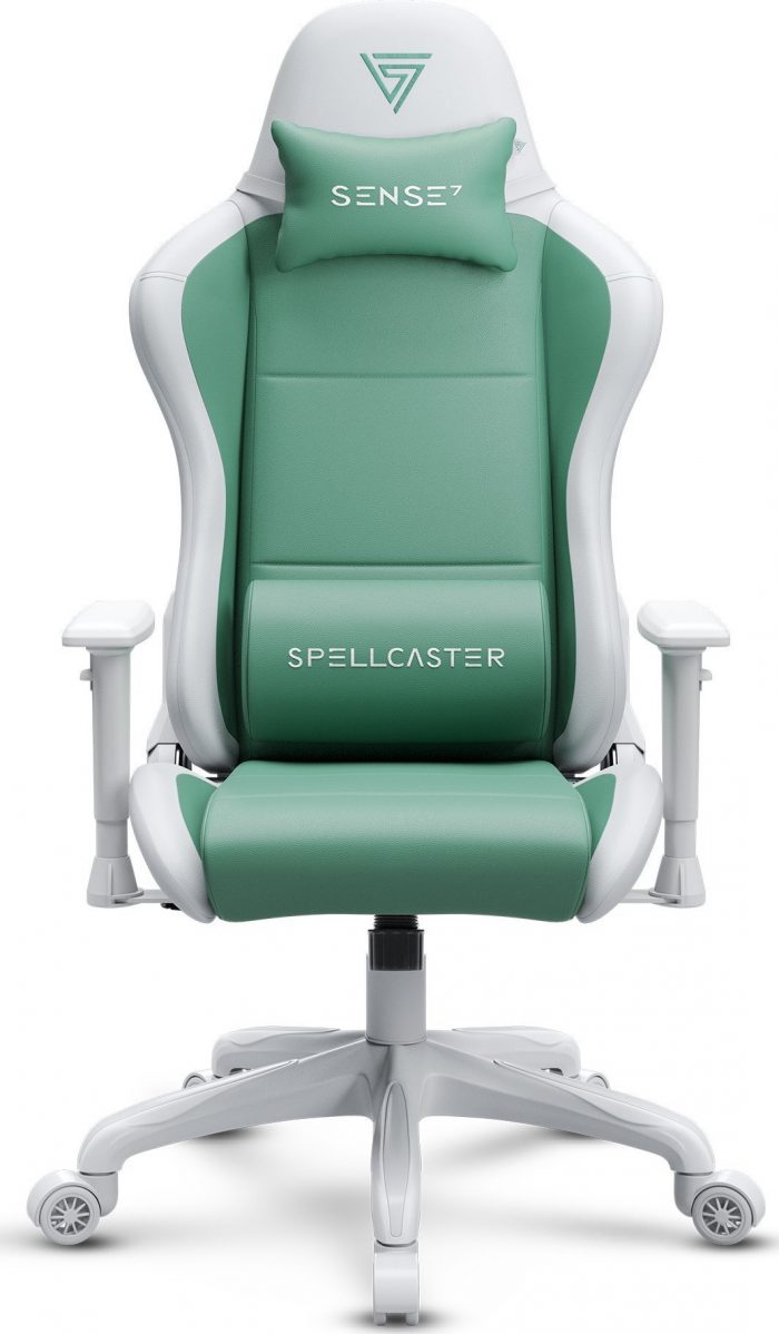 Геймерське крісло SENSE7 Spellcaster FUKU PU Крісло білий/зелений Стиль і комфорт для геймерів у яскравих кольорах - Зображення 3