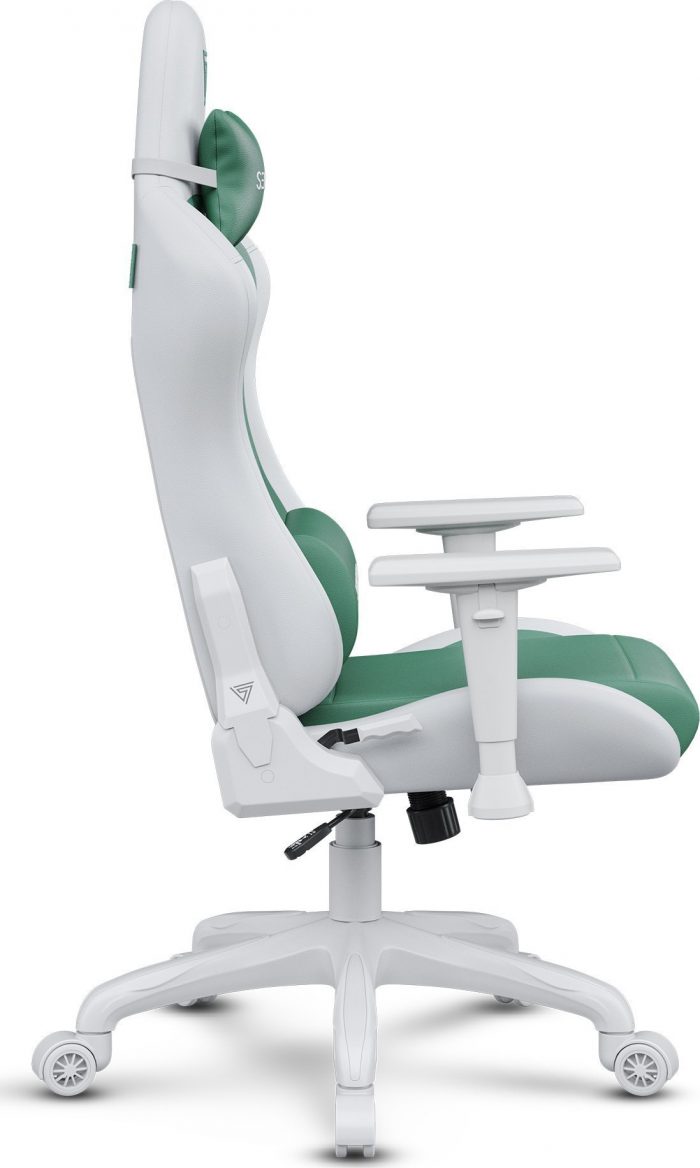 Геймерське крісло SENSE7 Spellcaster FUKU PU Крісло білий/зелений Стиль і комфорт для геймерів у яскравих кольорах - Зображення 5