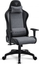 Тканинне крісло SENSE7 Spellcaster FUKU чорно-сірий Комфорт і стиль для геймерів у елегантному дизайні