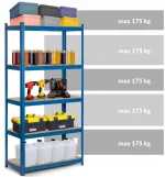 Металевий стелаж Humberg 180x90x40 см синій 5 полиць - Зображення 4