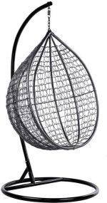 Підвісне садове крісло кокон сірий GT-Sport сіра подушка - Зображення 4