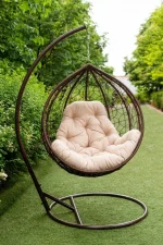 Підвісне крісло-кокон Еко Преміум Коричневе: Стильний комфорт для вашого інтер'єру - Зображення 2