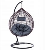 Підвісне садове крісло-кокон коричневе Velaco ITAKA-BR-OKR-GR з сірою подушкою - Вершина комфорту та елегантності у вашому саду - Зображення 2