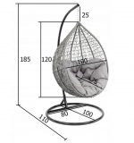 Підвісне крісло Кокон EMWOmeble 100 см 110 кг - Стильний комфорт для вашого інтер'єру та вулиці - Зображення 4