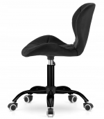 Обертовий стілець Lugano чорний з оксамитовою оббивкою і чорною хромованою основою - Зображення 3