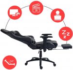 Геймерське крісло Lynxer Prestige екошкіра чорно-сіре комфорт та стиль - Зображення 3