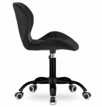 Обертовий стілець Lugano чорний з оксамитовою оббивкою і чорною хромованою основою - Зображення 6