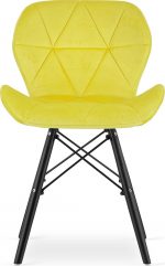 Крісло MUFART ELVA 3747 жовтий оксамит на чорних ніжках - Зображення 2