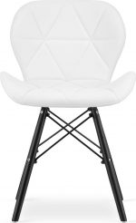 Крісло MUFART ELVA 3744: Біле екокрісло на чорних ніжках - Зображення 2