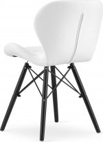 Крісло MUFART ELVA 3744: Біле екокрісло на чорних ніжках - Зображення 3