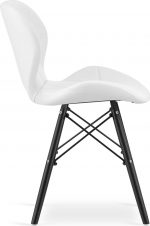Крісло MUFART ELVA 3744: Біле екокрісло на чорних ніжках - Зображення 4