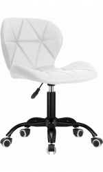 Офісне крісло SKY74A екошкіра біле на чорній ніжці