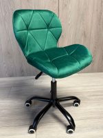 Обертове крісло Lugano: темно-зелений оксамит із хромованою основою — Стиль та зручність для вашого офісу - Зображення 5