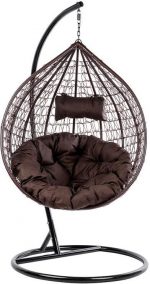 Підвісне садове крісло-кокон Velaco ITAKA-BR-OKR-BR коричневе з коричневою подушкою - Зображення 2