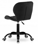 Обертовий стілець Lugano чорний з оксамитовою оббивкою і чорною хромованою основою - Зображення 5