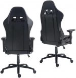 Геймерське крісло Lynxer Prestige екошкіра чорно-сіре комфорт та стиль - Зображення 4