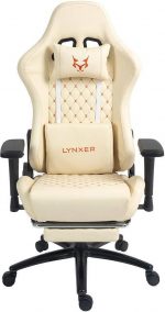 Геймерське крісло Lynxer Prestige Chair екошкіра бежевого кольору Комфорт та стиль - Зображення 4