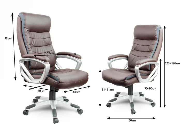 Коричневе шкіряне офісне крісло Sofotel EG-226 - Зображення 4