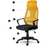 Крісло офісне з мікросіткою Прага - жовте - Зображення 8