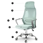 Офісне крісло "Прага" мікросітка - світло-блакитне - Зображення 10