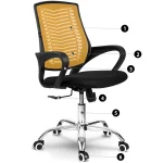 Офісне крісло Sofotel Denar оранжеве з мікросітки - Зображення 12