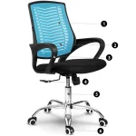 Офісне крісло Sofotel Denar блакитне з мікросітки - Зображення 12