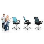 Офісне крісло Sofotel Denar блакитне з мікросітки - Зображення 14