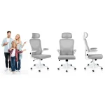 Офісне крісло Sofotel Brass з мікросітки, сіре - Зображення 11