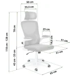 Офісне крісло Sofotel Brass з мікросітки, сіре - Зображення 14