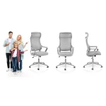 Офісне крісло Sofotel Labi з мікросітки сіре - Зображення 12