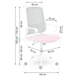 Офісне крісло Sofotel Wizo з мікросітки біло-рожеве - Зображення 6