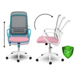 Офісне крісло Sofotel Wizo з мікросітки біло-рожеве - Зображення 10