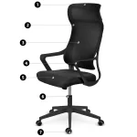 Офісне крісло Sofotel Labi з мікросітки чорне - Зображення 8