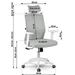 Офісне крісло Sofotel Rotar сіре з мікросітки - Зображення 14