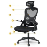 Офісне крісло Sofotel Todden з мікросітки, чорне - Зображення 9