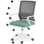 Офісне крісло Sofotel Corta з мікросітки, сіро-зелене - Зображення 12