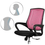 Рожеве офісне крісло з мікросітки Sofotel Denar - Зображення 11