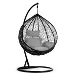 Крісло садове підвісне Hawana чорне + сірі подушки (кокон) - Стиль і зручність - Зображення 3
