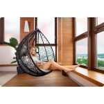 Крісло садове підвісне Hawana чорне + сірі подушки (кокон) - Стиль і зручність - Зображення 4