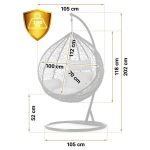 Крісло садове підвісне Hawana чорне + сірі подушки (кокон) - Стиль і зручність - Зображення 11