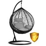 Крісло садове підвісне Hawana чорне + сірі подушки (кокон) - Стиль і зручність - Зображення 12