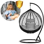 Крісло садове підвісне Hawana чорне + сірі подушки (кокон) - Стиль і зручність - Зображення 13