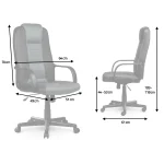 Офісне шкіряне крісло з мікросіткою 518B чорно-сірий - Зображення 6