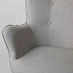 Скандинавське крісло з підніжками, світло-сіре - Зображення 8